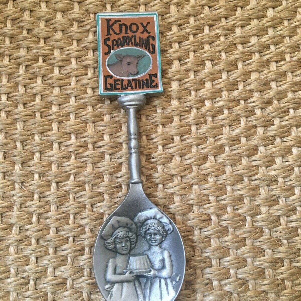 Franklin Mint Collectible Pewter Spoon Knox Sparkling Gelatine Vintage Advrtsng!